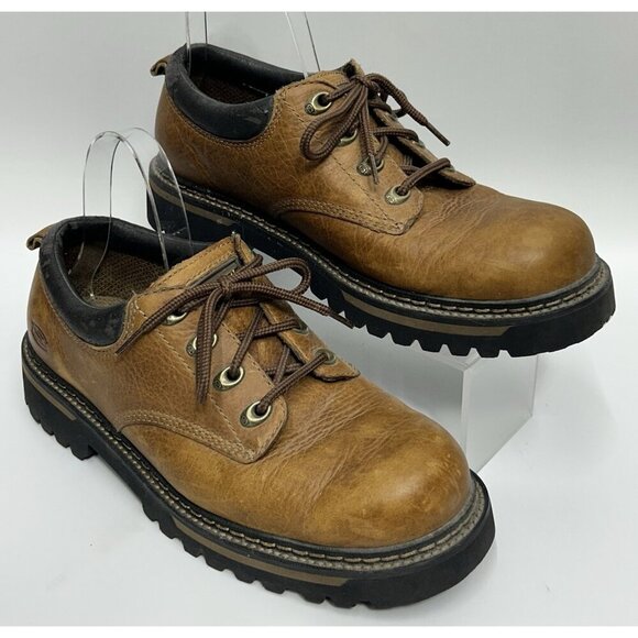 Skechers Tom Cats Men’s 8.5 Oxford Brown Leather Lace Shoes Y2K Chunky Platform main image 12